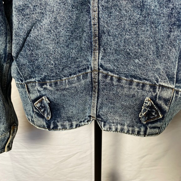 Vintage Levi's Mens Acid Wash Denim Jacket Large Corduroy Collar Bomber 80's USA - Picture 8 of 13